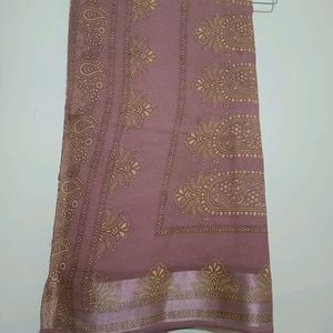 Pink Golden Saree