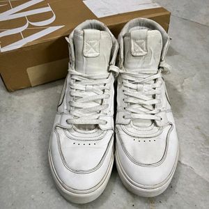 ZARA HIGH TOP LEATHER SNEAKERS UK 7 (41)