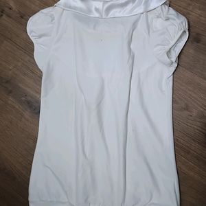 White Top With Tie Up Knot Neck