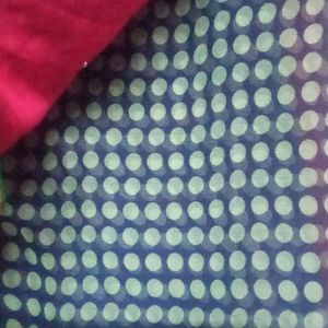 Dubble Color Saree Pink Sparkle🌟And Blue Dots