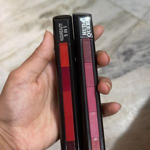 Combo Huda Beauty Lipsticks Nude  And Red Shades