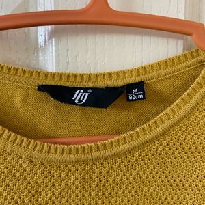 Fig Yellow Knitted Sweatshirt