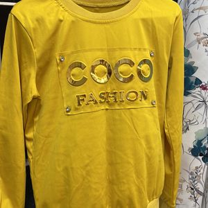 COCO fashion Yellow Tee Sweatshirt