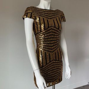 Gold Sequence Short Dress