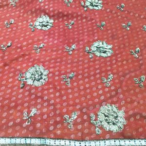 Saree Rust full work kasab chamki/Stylish/designer