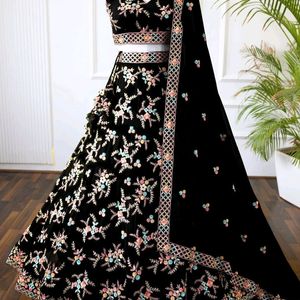 Black embroidered Lehenga