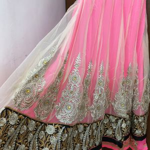 Neon Pink Color Long Gown