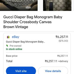 Authentic Gucci Monogram Diaper Bag