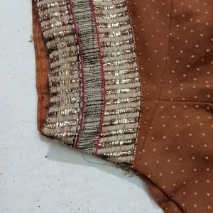 Brown Work Saree