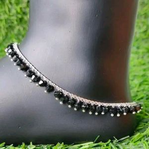 Beautiful Black Beaded Anklet ✨