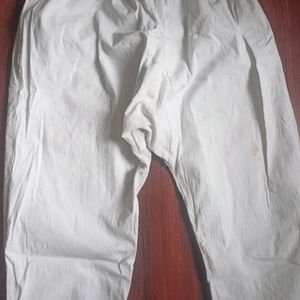 White Embroidered Pants