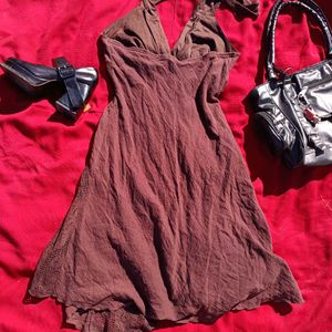 Y2k Khaki Midi Dress 🤎