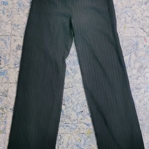 Urbanic Tie Up Charcoal Striped Trousers