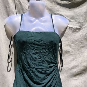 I. DARK GREEN SEXY ONE SIDED RUCHED BODYCON