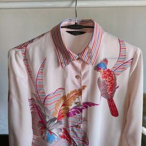 Timeless Elegant Bird Print Shirt