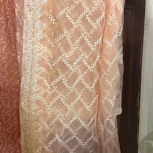 Chikankari Gown With Dupatta