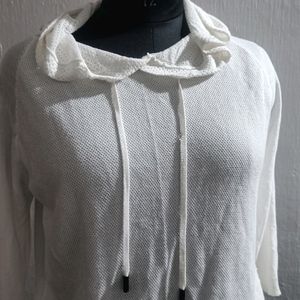 Combo Of Jeans And Cotton Hoody White Top