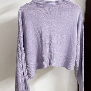 Lavender Oversized Crop Cardigan