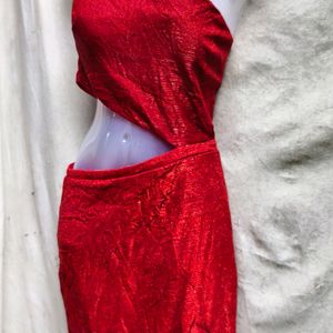 I. RED SPARKLING SEXY MINI DRESS