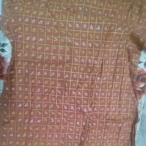 Libas Women Cotton Rust Jaipuri Print Kurta
