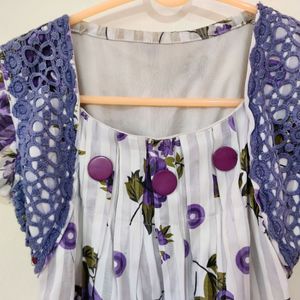 Vintage Lavender Floral Top