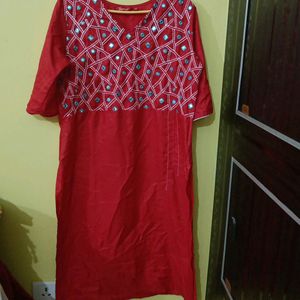 Red Kurta For Women.