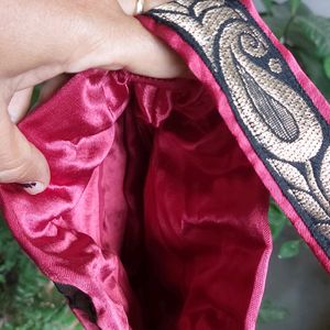 Maroon And Black Wedding Potli bag