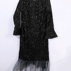 Black Sequined Party Dress