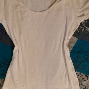 New Like White Wide Neck T Shirt
