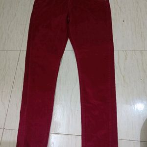 Beautiful Velvet Jeans With Hot Pink Colour