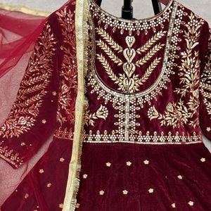 Readymade Velvet Designer Anarkali Suit