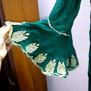 Beautiful Green Embroidery Suit 💚💛