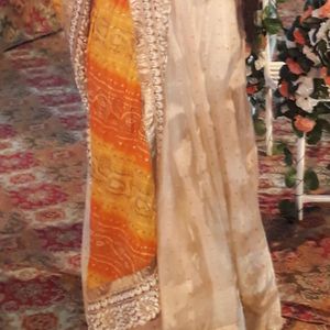 Cream Coloured Ethnic Gown