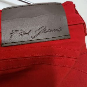 Red Stretchable Jeans/Trousers