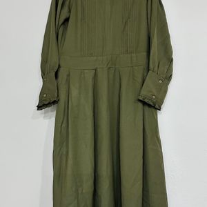 Olive Green Beautiful Modest Dress