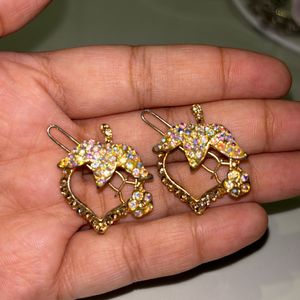 Pair Golden Stone Hairpins