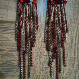 Black Red Earrings