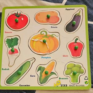 Wooden Vegetable Pieces Puzzle