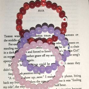 Combo Of Heart Centre Beaded Bracelets