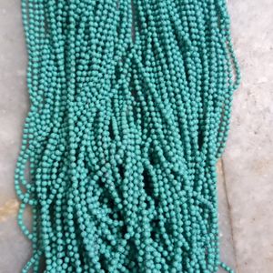 Opaque Aqua Green Hanks 2.0mm glass beads,  jewelr