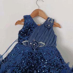 Navy Blue Sequence Fancy Frock (Girls)