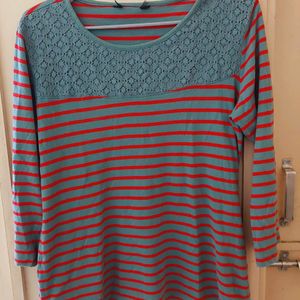 Striped Crew Neck T Shirt