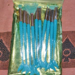 Mermaid Makeup Brush Set Of 10