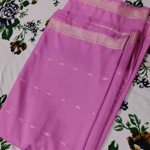 Cotton Silk 🩷 Pink Saree