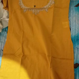 Yellow Cotton Kurti