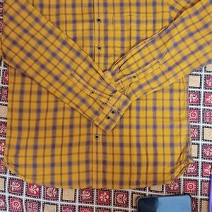 Mustard Blue Check Shirt