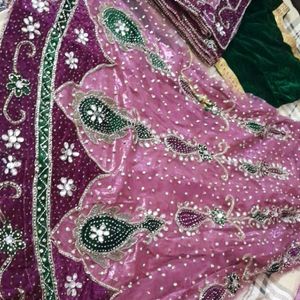 Purple Stone Work Lehnga Set