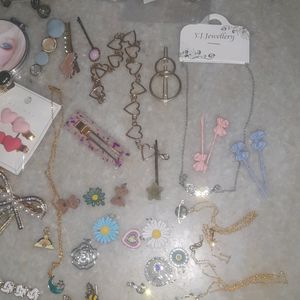 Korean Charms, Necklaces,Hair Accessories Lot