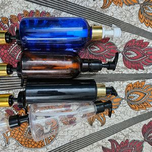 HAUL OF UPCYCLED PUSH AND DISPENSE BOTTLES