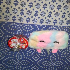 Kids Imported Fur Unicorn Pouch And Piggy Bank